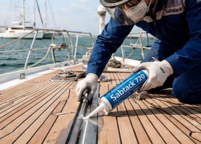 Applicazione tecnica su coperta nautica